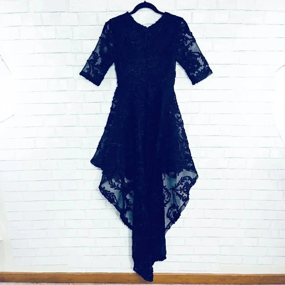Akira Chicago Black High Low Lace Cinderella Dress Women's Size Small NEW - Picture 8 of 12
